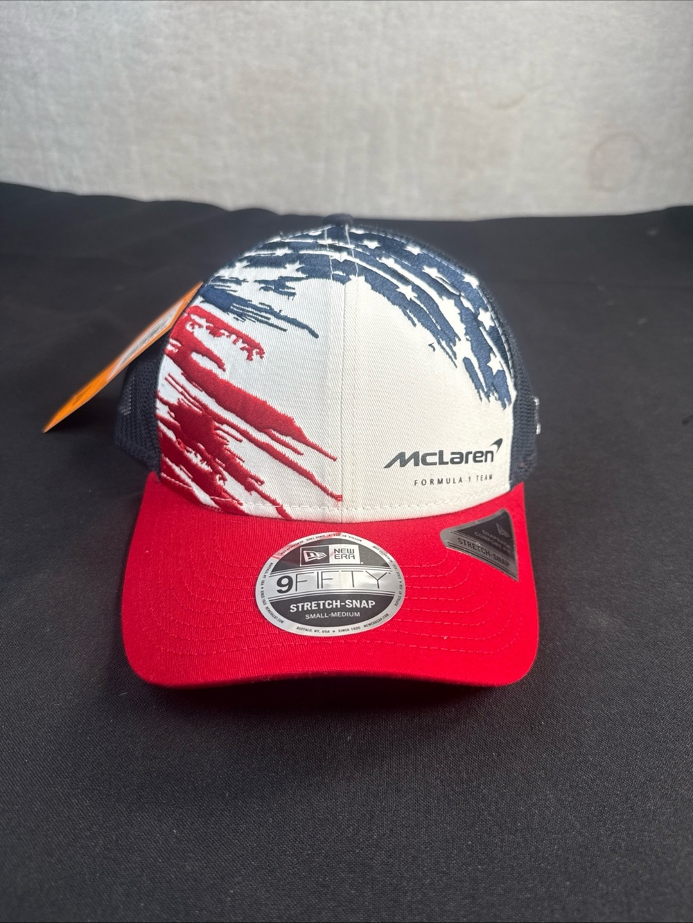New Era McLaren Red White & Blue Stretch-Snap Cap
